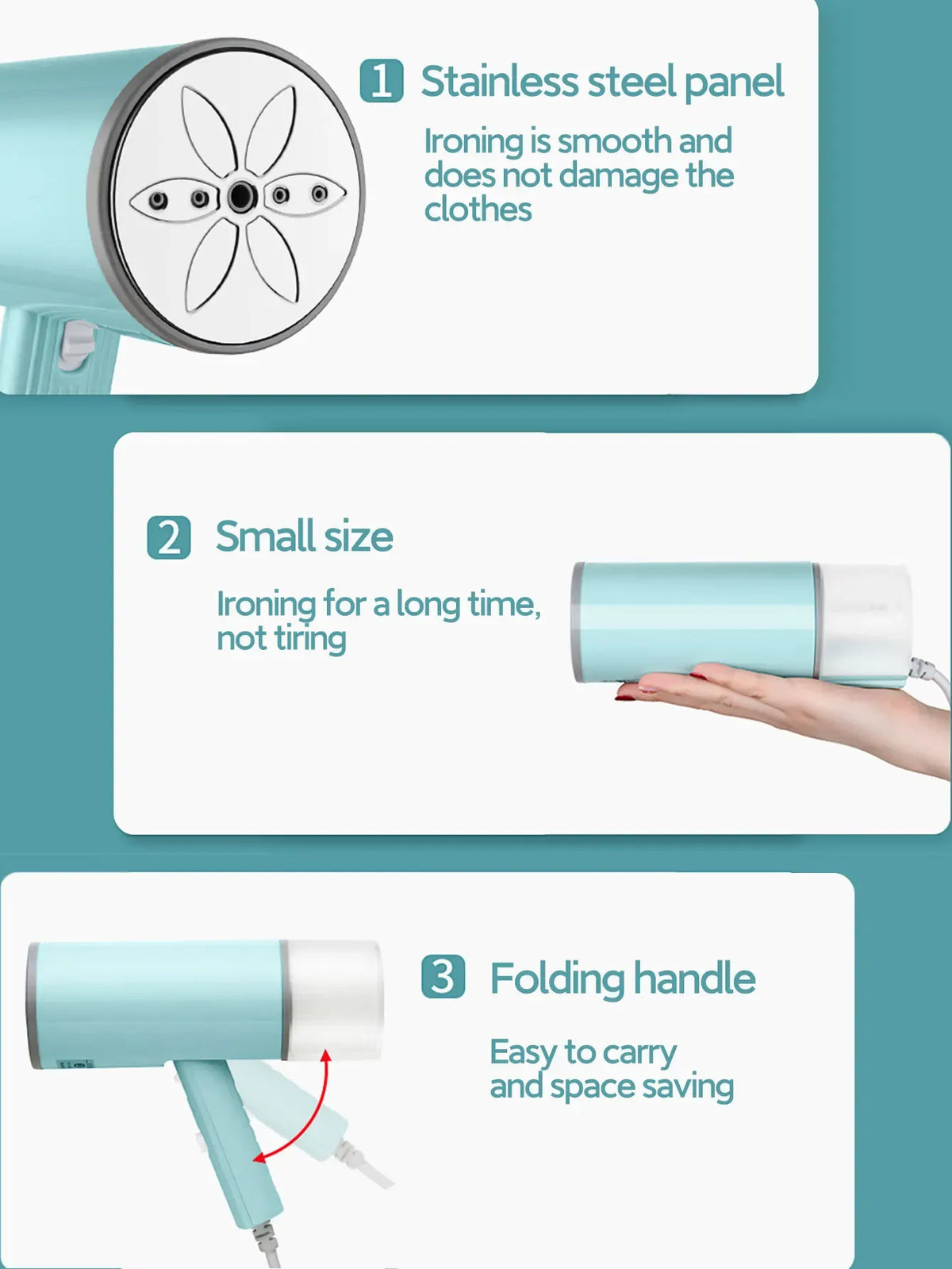 OBOVAY Handheld Garment Steamer & Steam Iron 800W