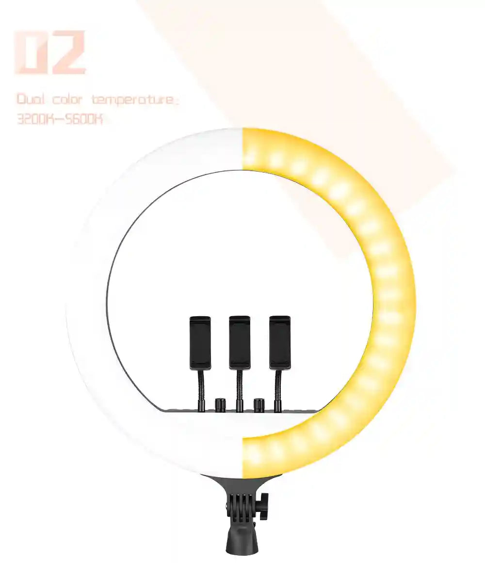 18 Inch LED Ring Light with Adjustable Tripod for Content Creation Tidesmit