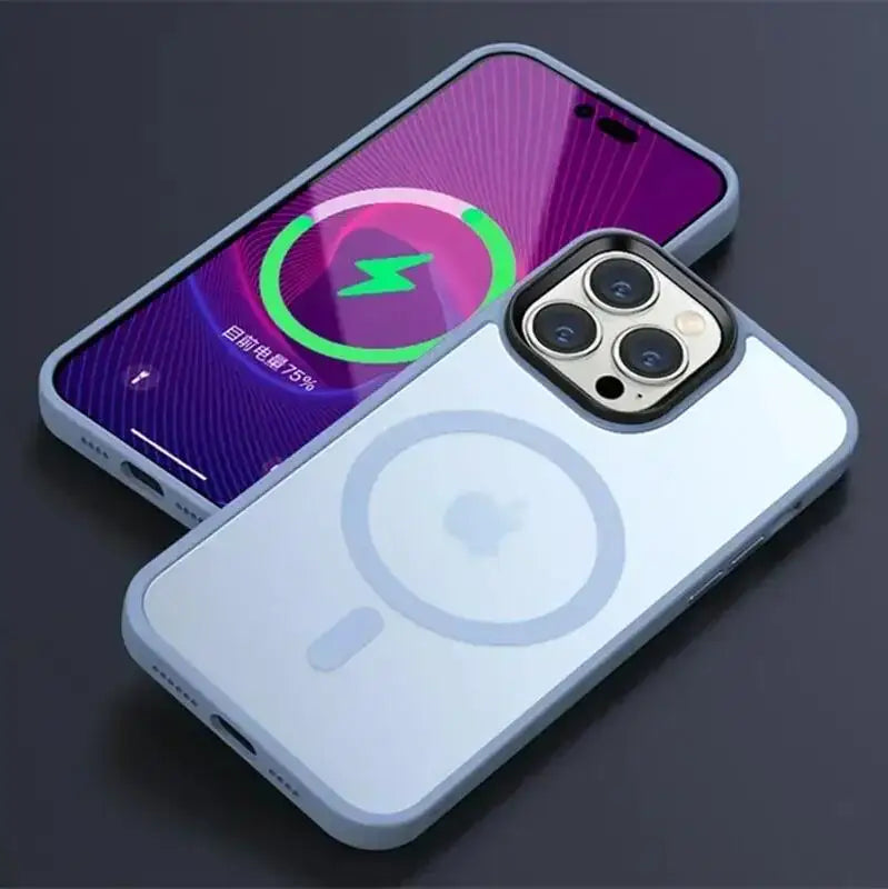 Magnetic iPhone Case with Wireless Charging & Military-Grade Drop Protection Sierra Blue Tidesmit