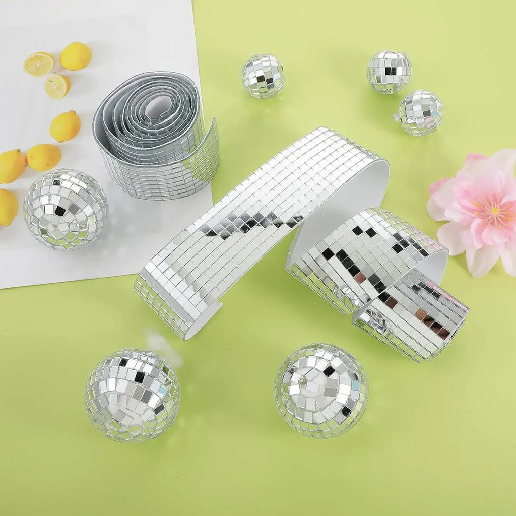 Disco Ball Tiles 1600Pieces 5mm Self Adhesive Square Mosaic Mirror Glass Stickers Home Wall Kitchen Party Decor