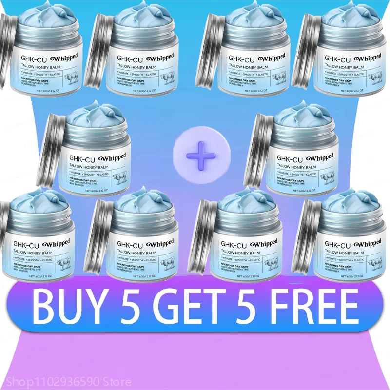 2026Blue Balm Moisturizer with GHK-Cu Copper Peptides & Beef Tallow: Manuka Honey Care for Mature Dry Skin