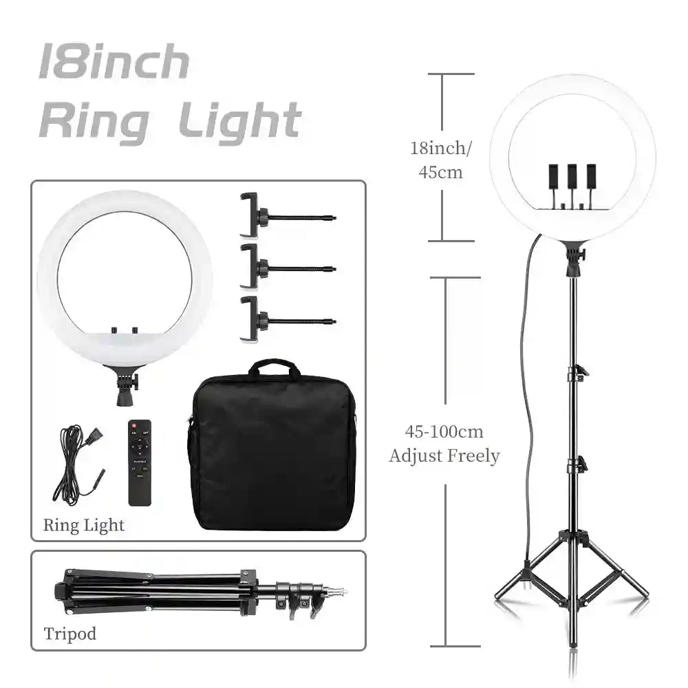 18 Inch LED Ring Light for Content Creation with Remote Control SH-HXD-18E-03 Tidesmit