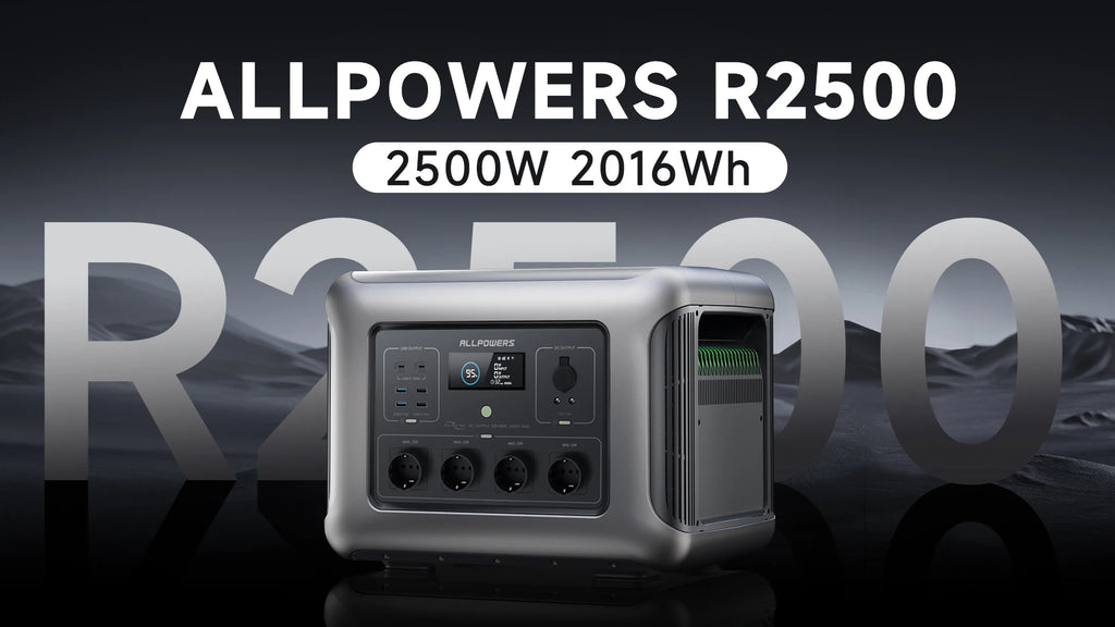 ALLPOWERS R2500 Portable Power Station 2500W (4000W Peak) 2016Wh LiFePO4 Solar Generator with Solar Panel 4 AC Outlets for Home