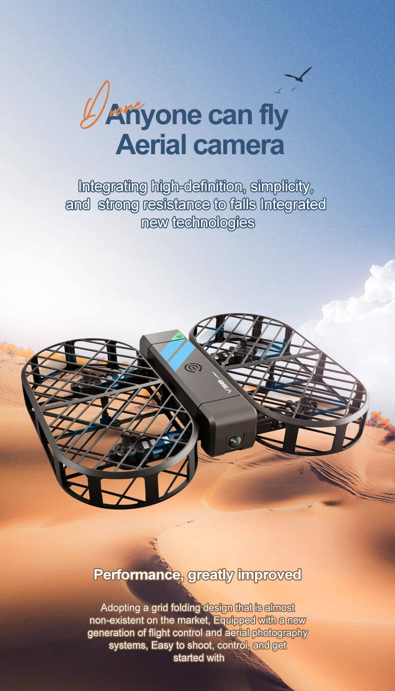 Foldable 6K Camera Drone with WiFi FPV and Headless Mode - Tidesmit V38 Tidesmit
