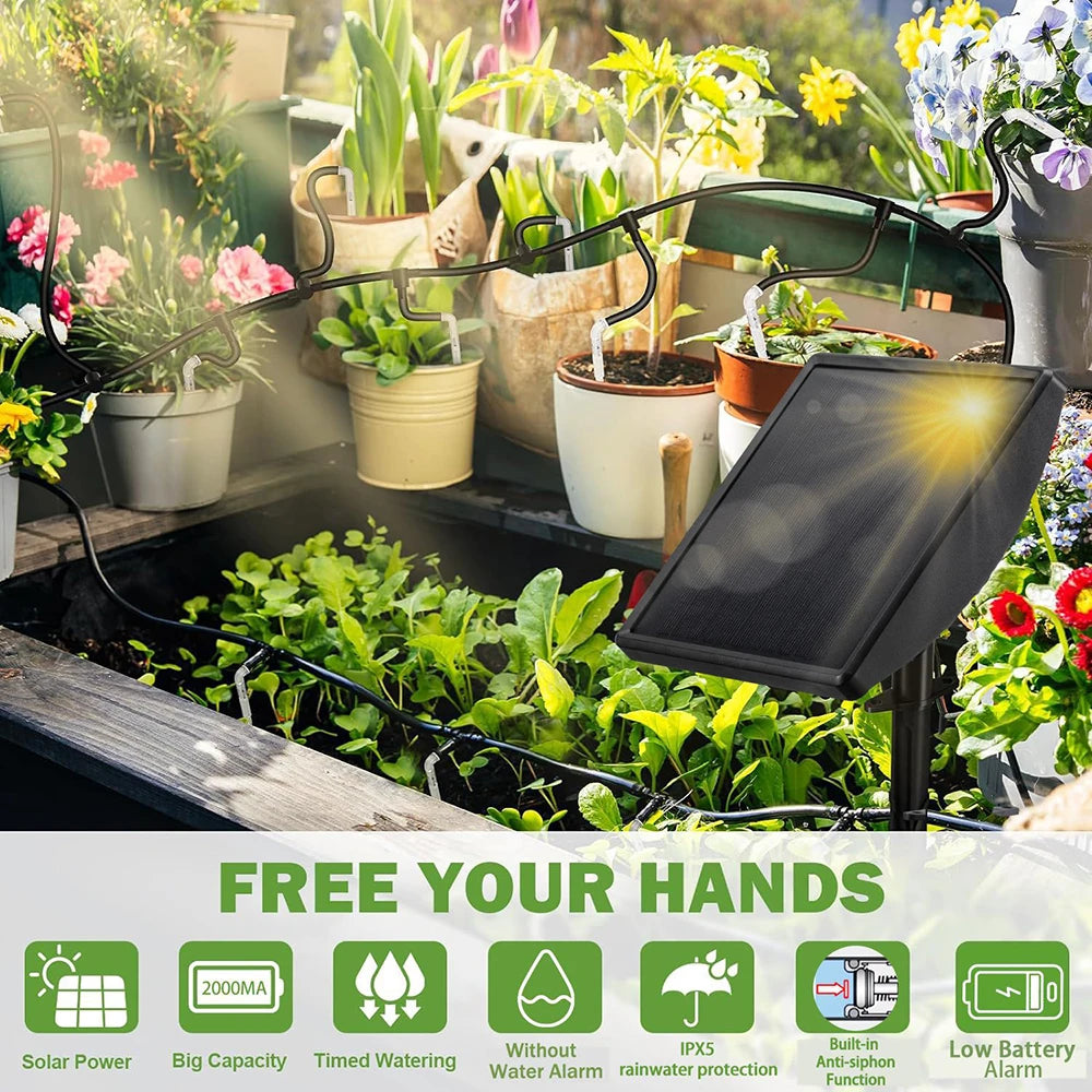 Solar Irrigation System Intelligent Water Pump Intelligent Automatic Drip Irrigation Garden House Potted Plants Balcony Planting