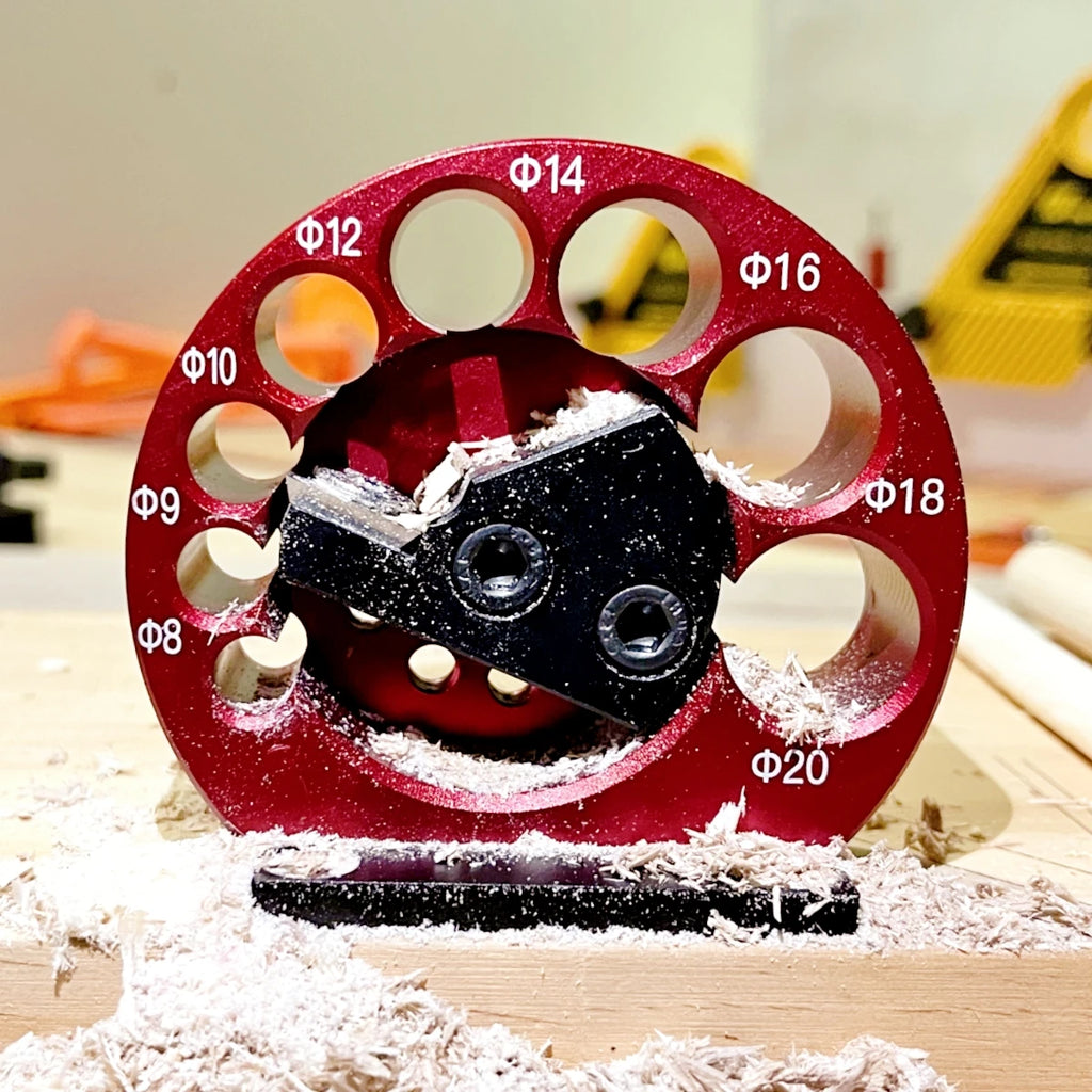 8-Hole Dowel Maker Jig Kit 8mm-20mm with Carbide Blades Woodworking Electric Drill Round Rod Milling Auxiliary Tool