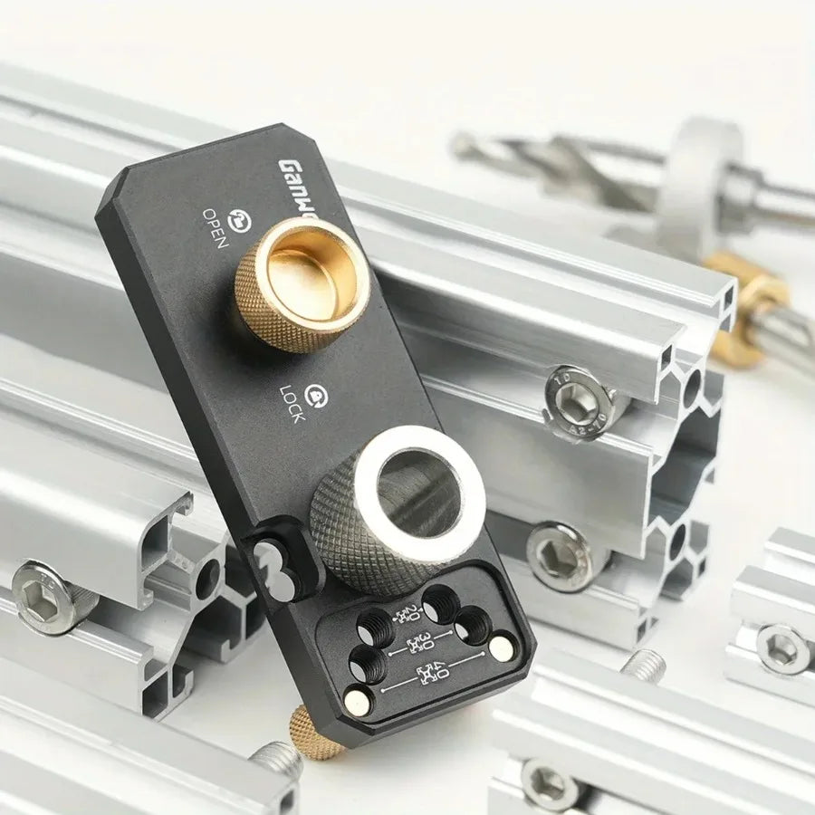 Aluminum Profile Positioning Punching Locator 20/30/40 Series Profile Universal Drilling Jig Set with M6 and M8 Step Drill Bits