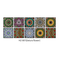 10 pcs/pack, Floral Mandala PVC Self-Adhesive Tile Stickers - Waterproof, Oil-Proof, Easy to Clean for Home Decoration