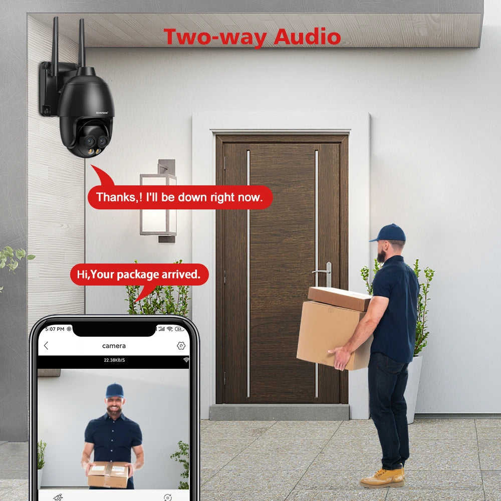 HD 8MP WIFI/4G SIM Card/POE Surveillance Camera 10X Digital Zoom AI Humanoid Detection Auto Tracking 2.8mm 8mm Dual Lens Camera
