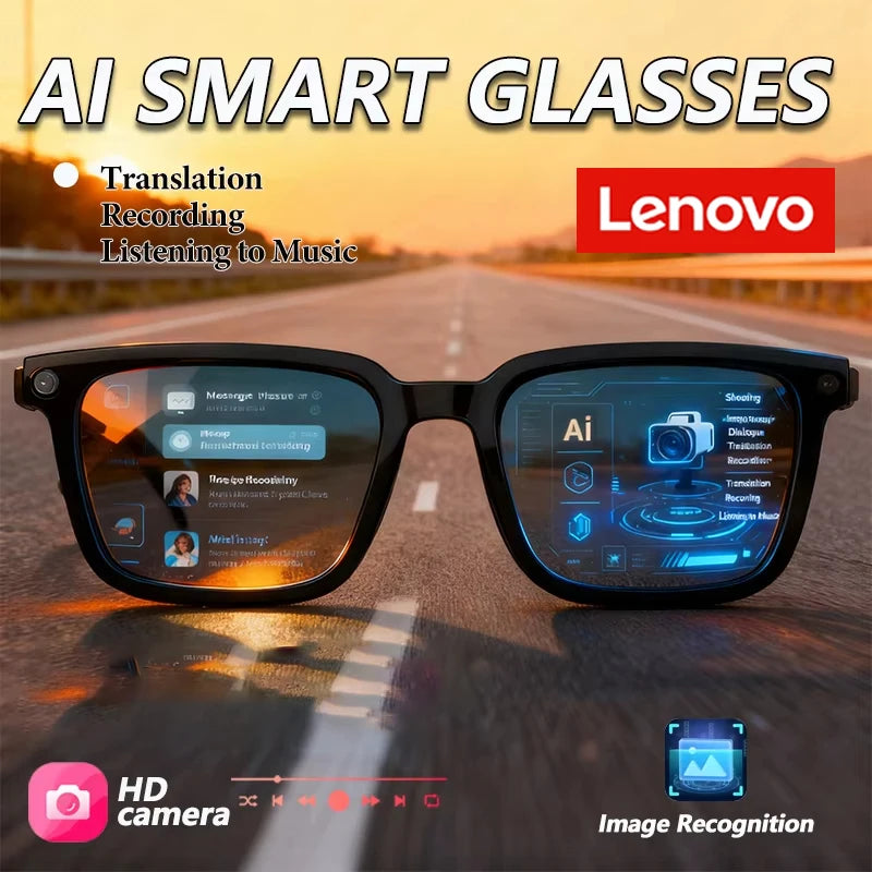 AI Smart Glasses with 4K Camera & Real-Time Translation - Black Tidesmit