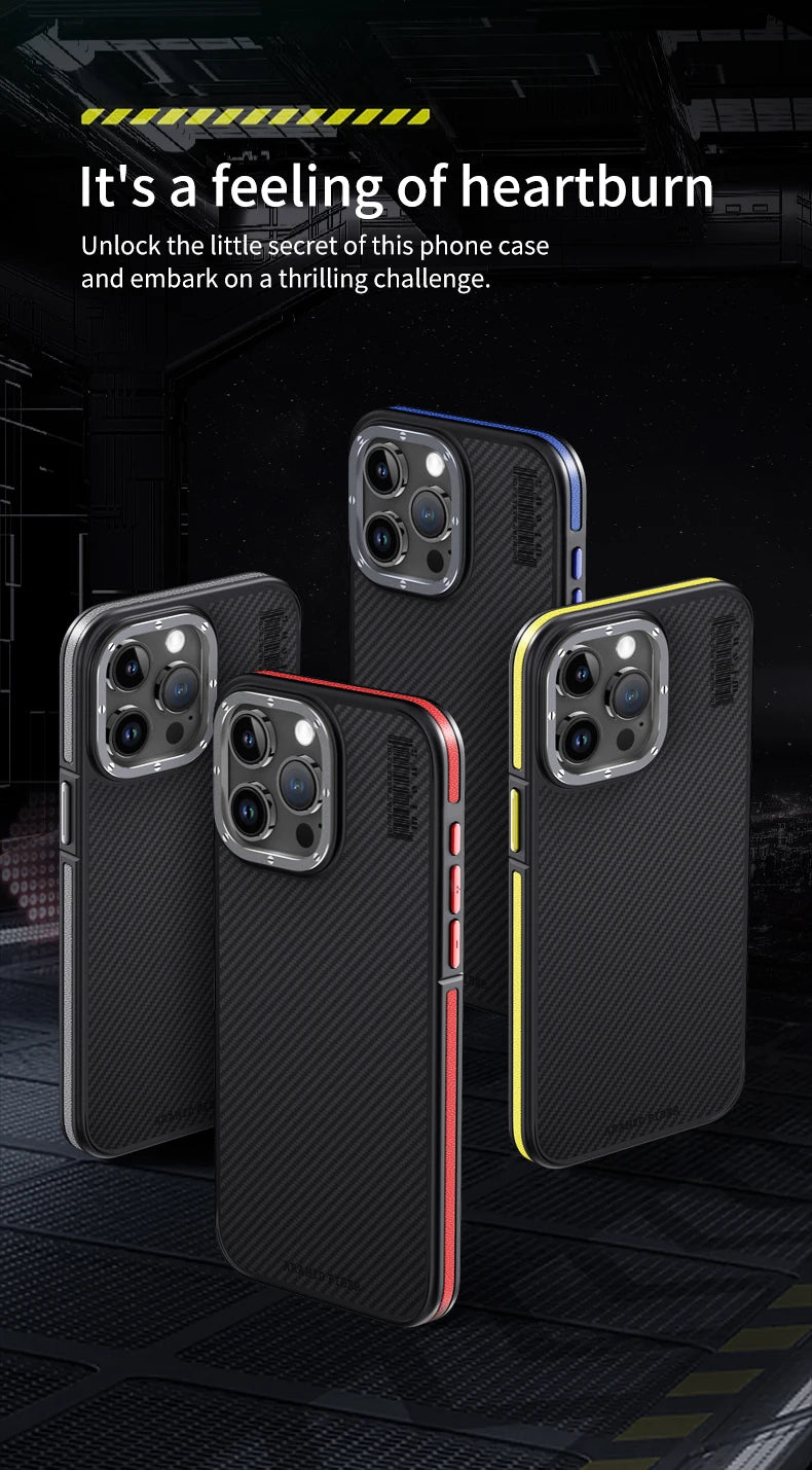 Aramid Fiber Magnetic Case for iPhone 15 Pro - Military-Grade Protection Tidesmit