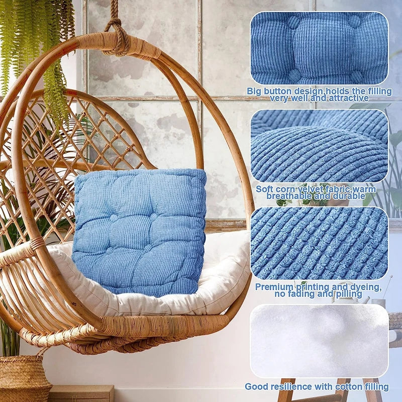 Four Seasons Soft Chair Seat Cushion Square Seat Pad Tatami Meditation Floor Pillow Cushion for Home Office Patio Dining Chairs
