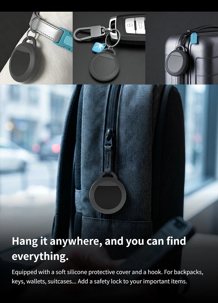 Dual System Smart Tracker for Google/Apple Find My Smart Activity Trackers+Silicone Case Android/IOS Find My Bluetooth Device