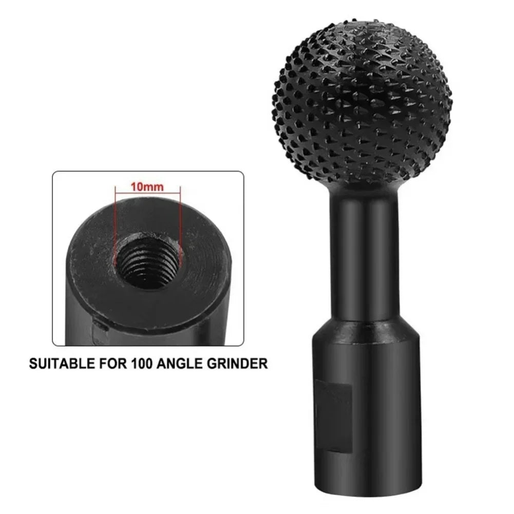 10/14MM Angle Grinder Spherical Spindle Rotating Wood Carving Polishing Engraving Drill Ball Chisel Grinding Woodworking Tool