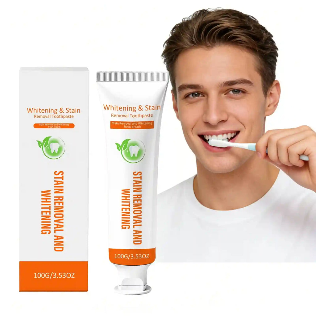 Tidesmit teeth whitening toothpaste for plaque removal, gum protection, and enamel strengthening.