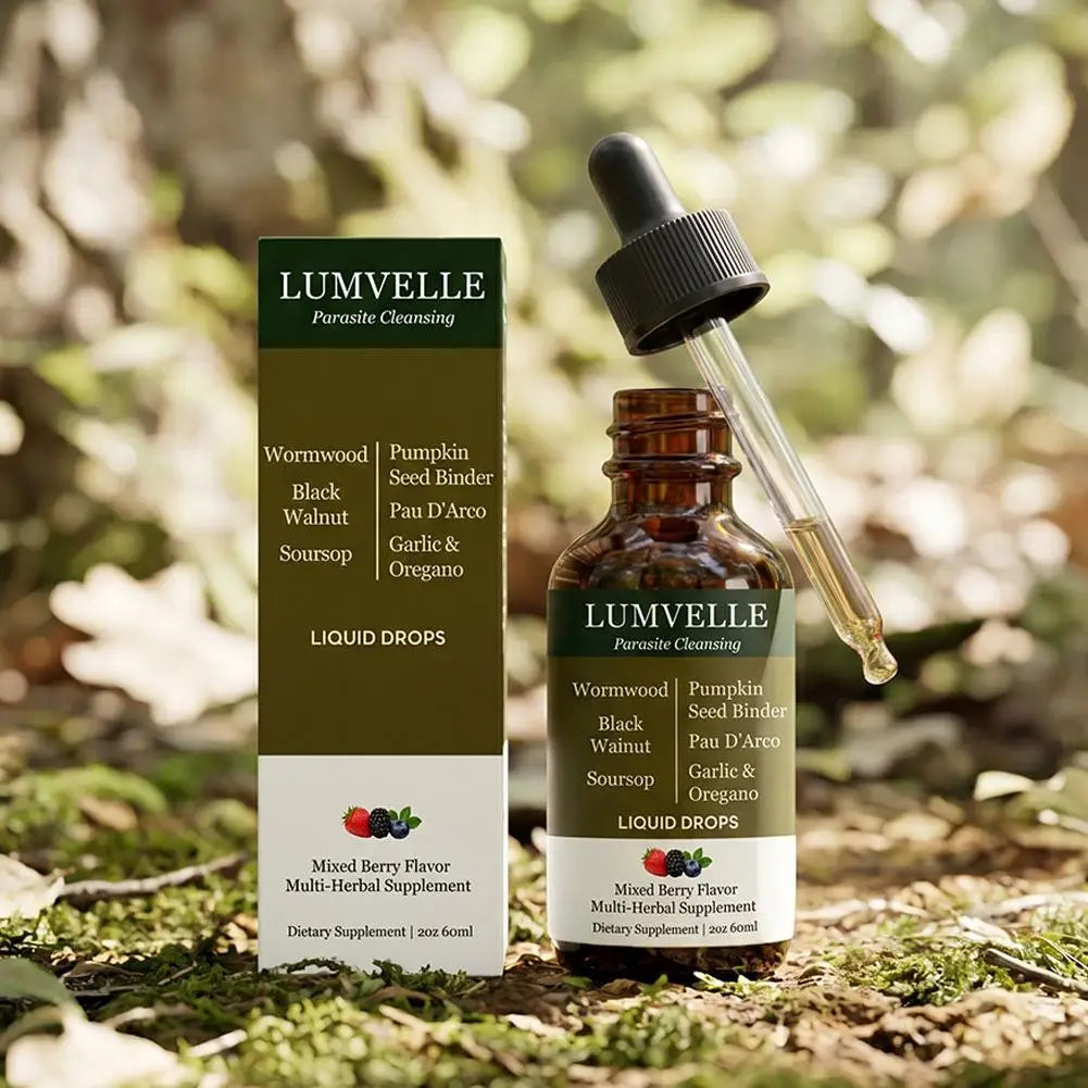 Lumvelle Wild Harvested Wormwood Liquid Drops with 7 Plant Ingredients Gut Cleaning Support & Digestive Balance Daily Wellness