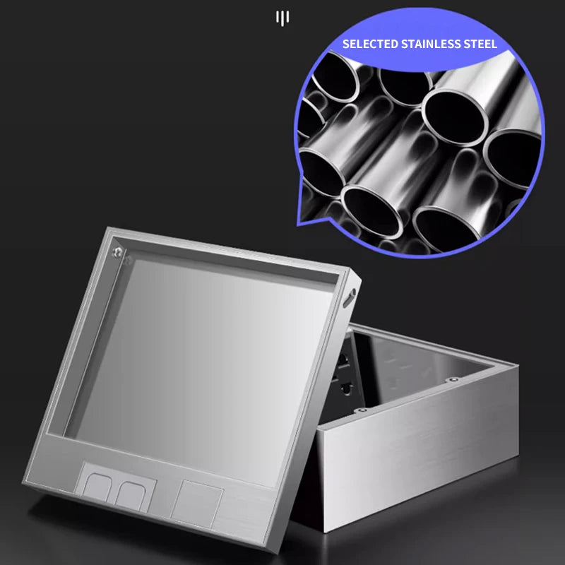 Wholesale Flat Floor Hidden Socket EU Socket Outlets Embedded Electrical Stainless Steel Marble Floor Socket Box