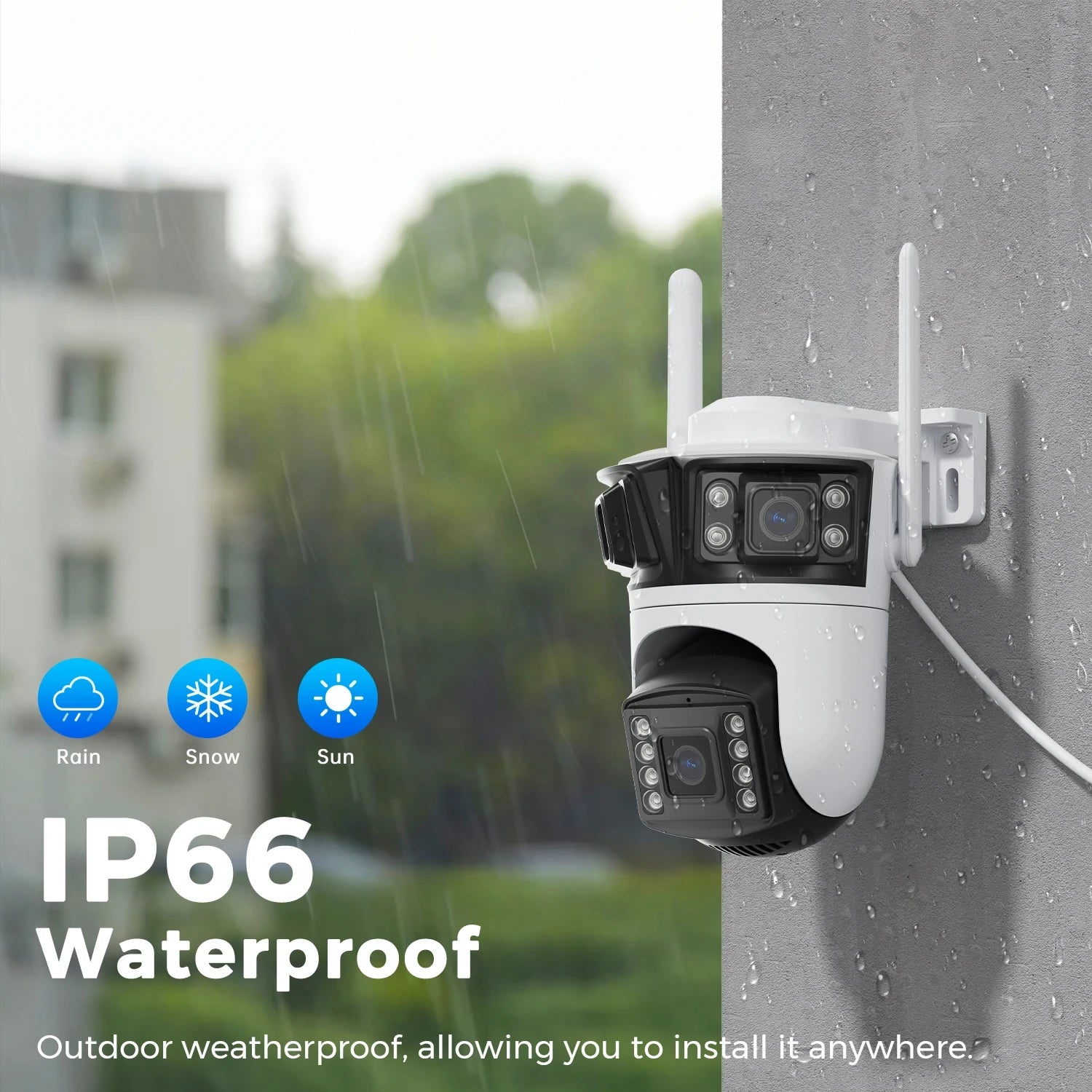 KKOREX Three Screen 6K 12MP HD WIFI IP Camera Outdoor Three Lens AI Human Detection Waterproof CCTV Video ICsee Security Camera