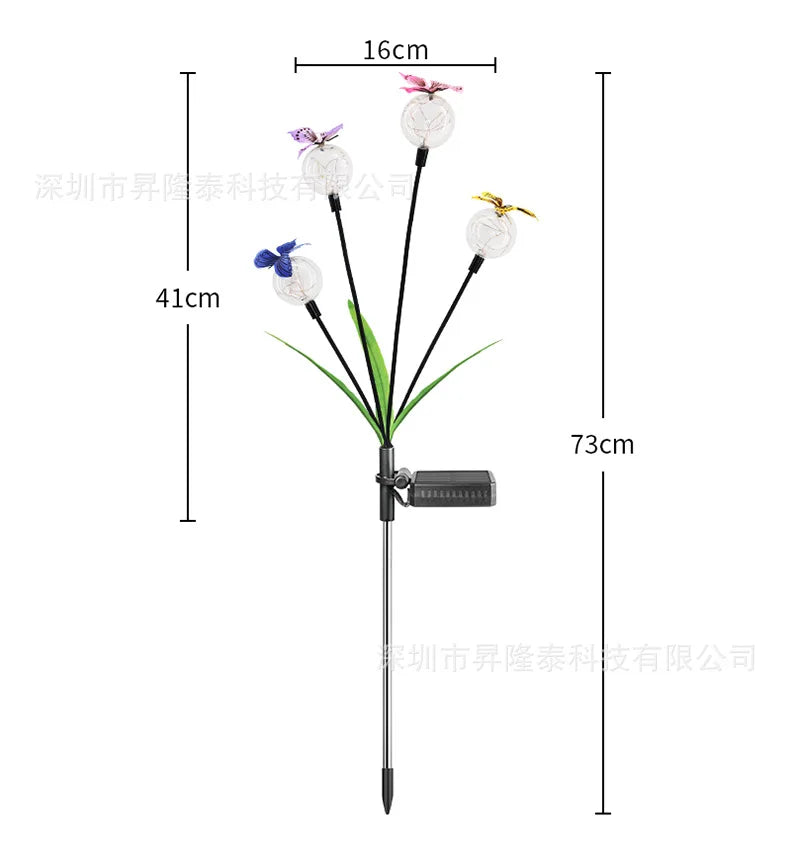 Solar Outdoor Light Butterfly Bobble Ball Swing Lamp Garden Yard Lawn Landscape Decor Light
