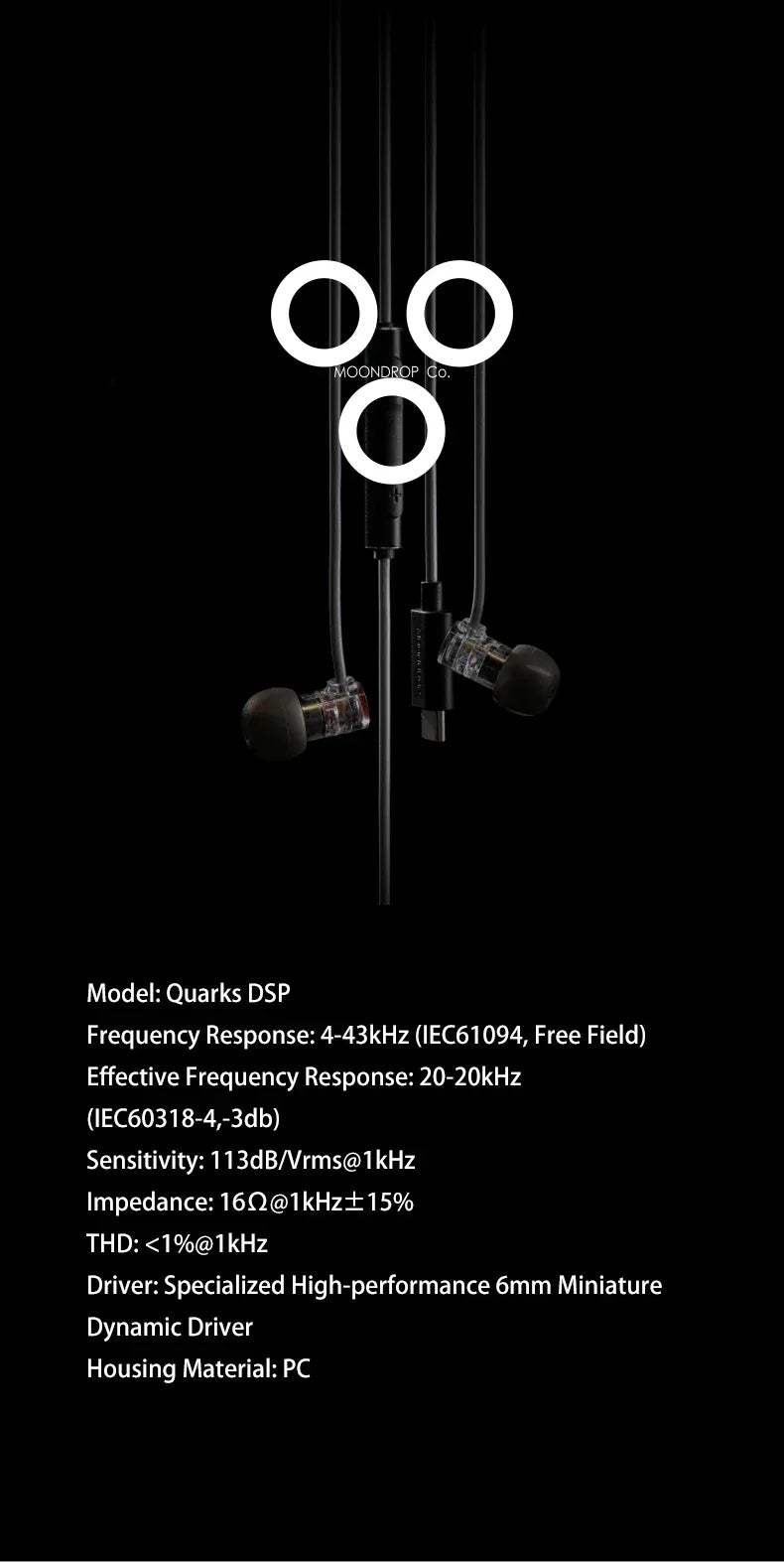 Moondrop Quarks Wired IEMs | Micro Dynamic Driver Earphones | Tidesmit Tidesmit