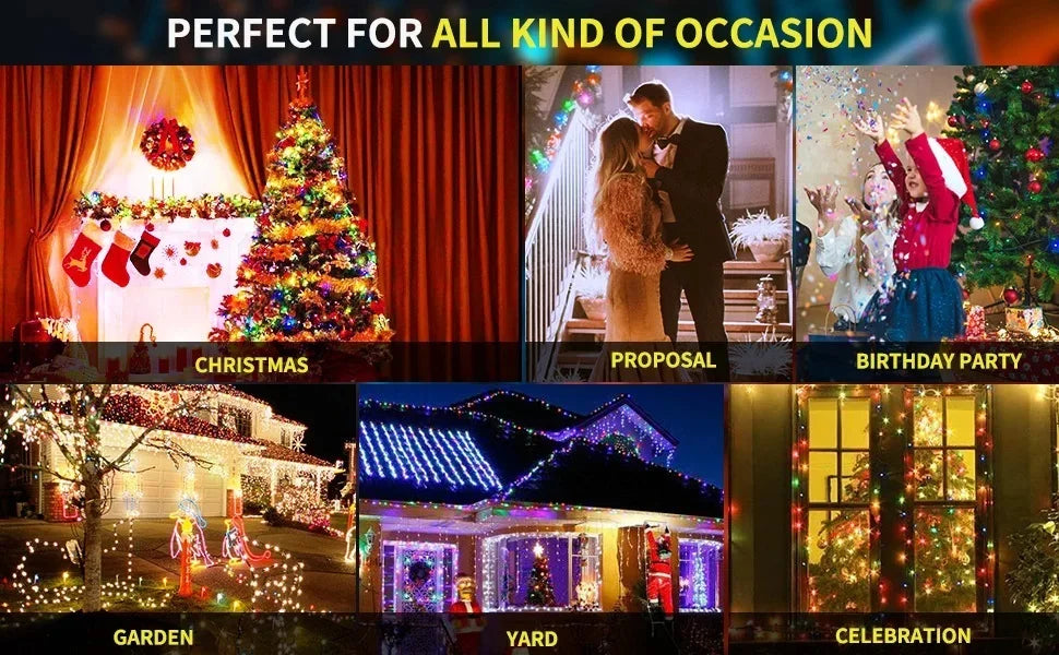 Outdoor Solar Powered Lighting LED Solar String Lights Courtyard Lights Waterproof Starry Fairy Lights For Festival Party