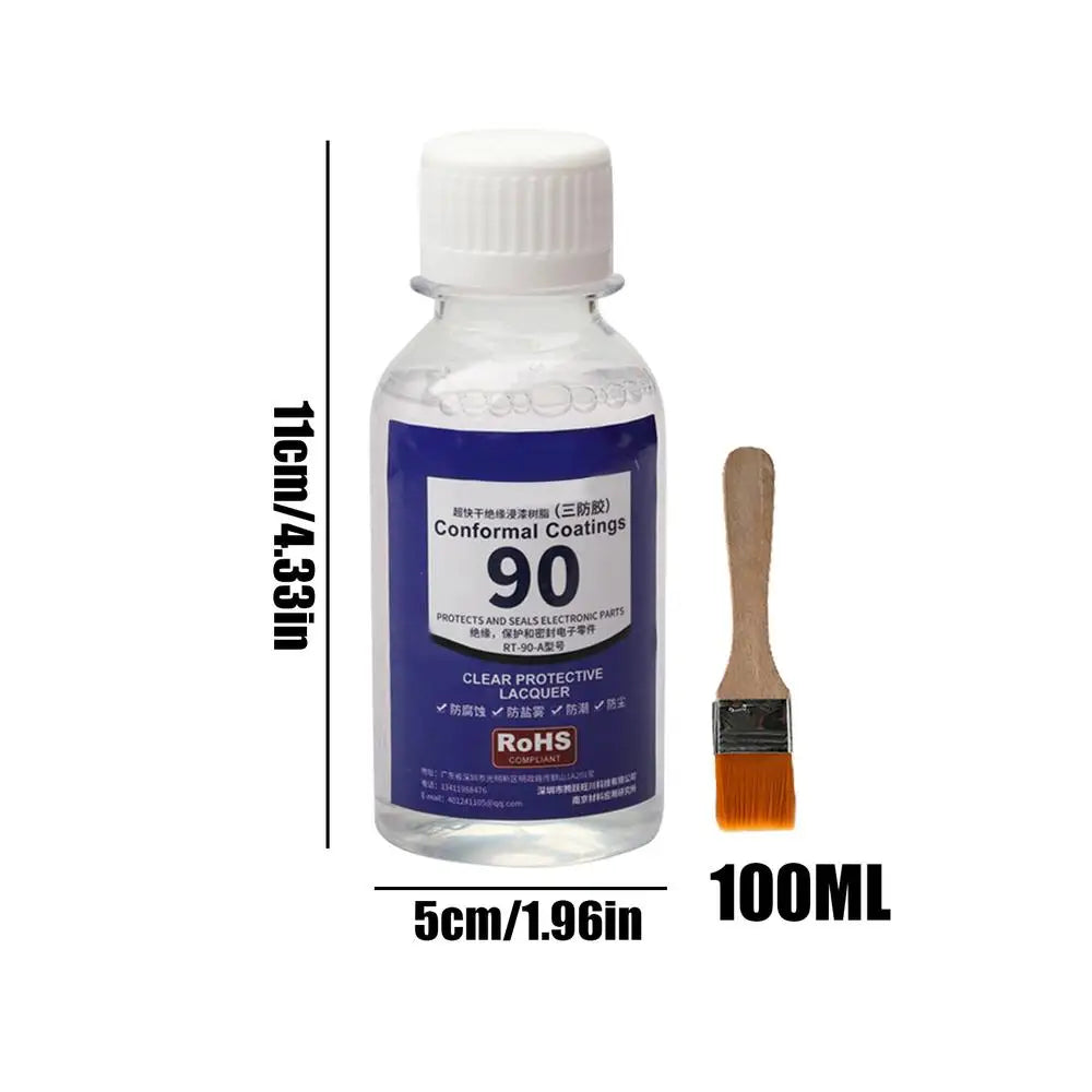 Electronic Waterproof Coating 100ml Clear Conformal Coating  Protective Paint for Circuit Board Automotive Electronics Repair
