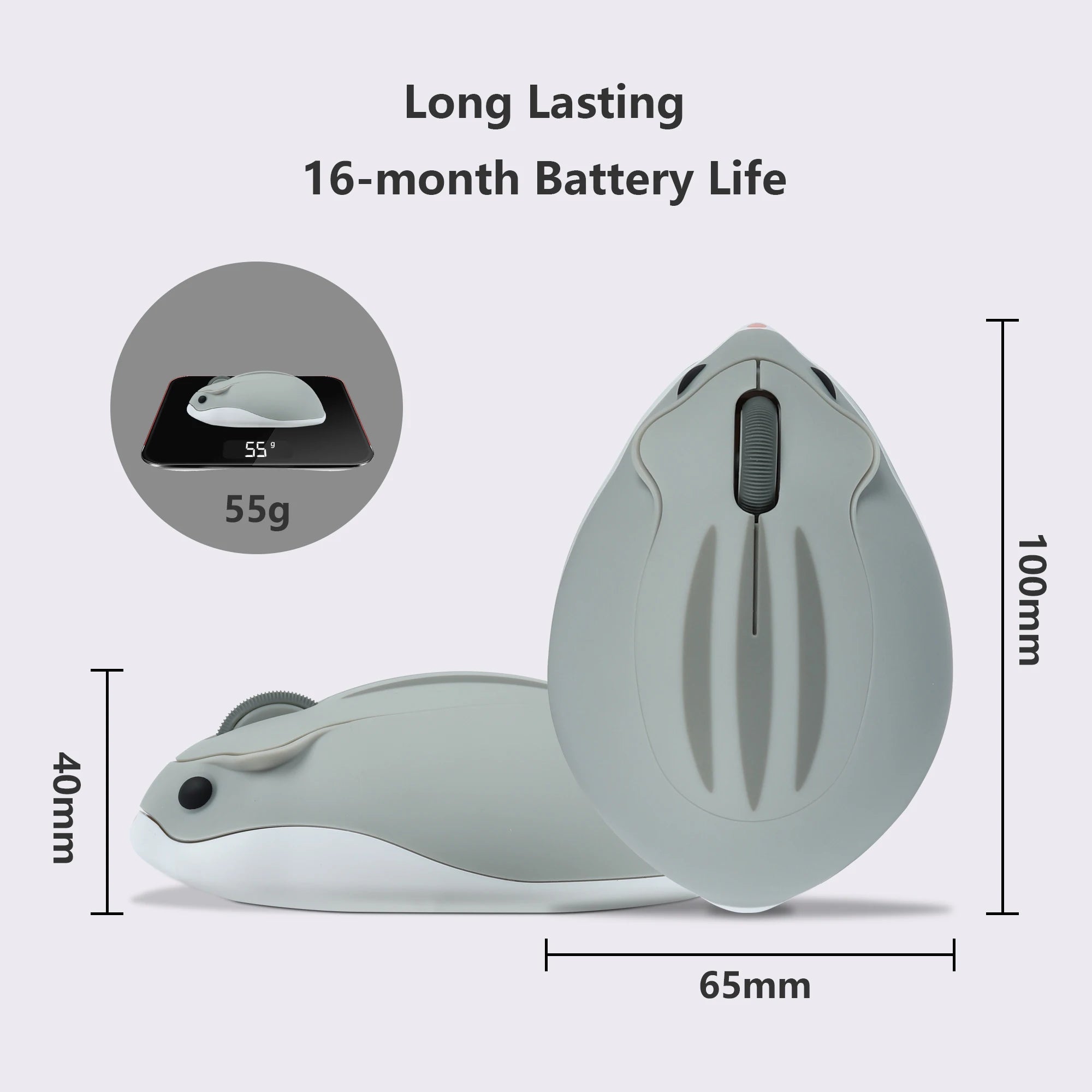Mini Wireless Mouse 3D Cute Hamster 2.4G Bluetooth Dual Mode Connectivity Long Battery Life Mute USB Optical Mouse For Laptop PC