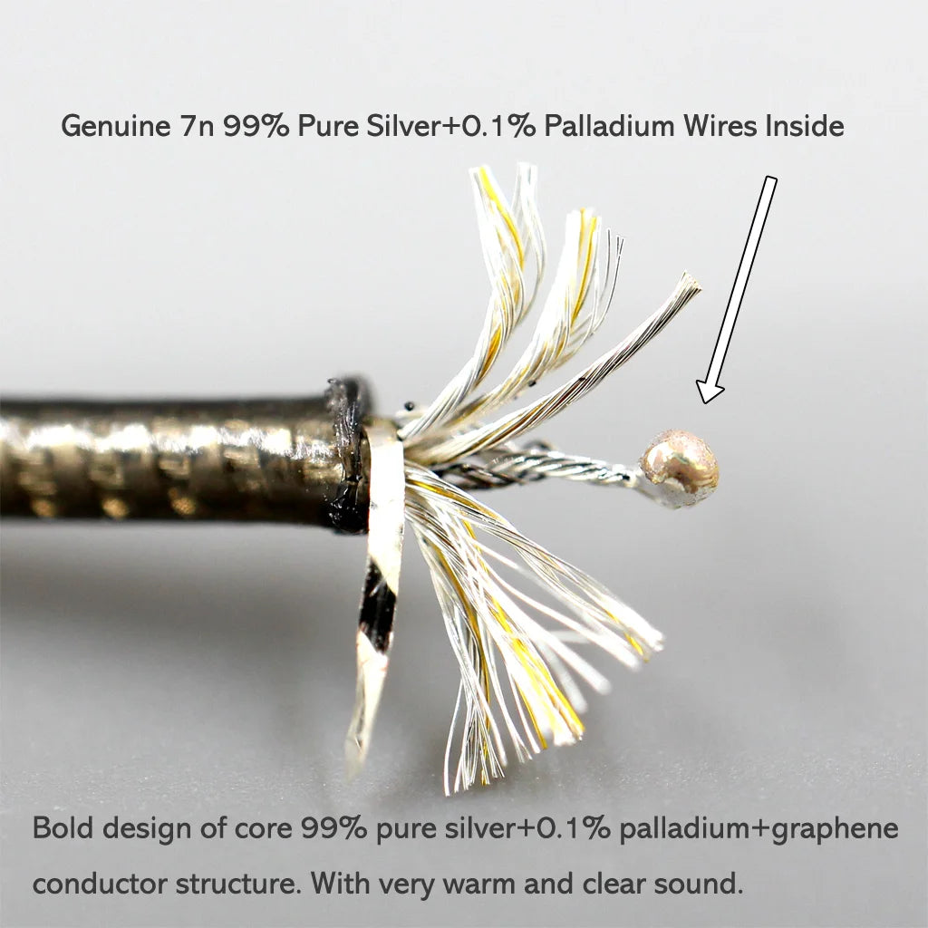 Silver Palladium Graphene Earphone Shielding Cable for High-Fidelity Audio Tidesmit