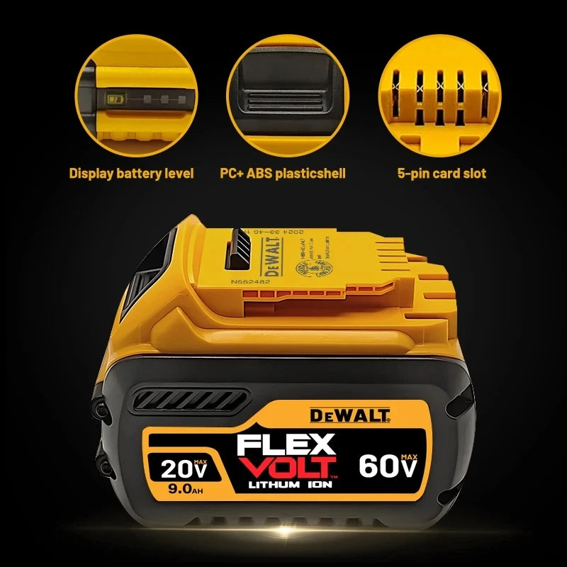 DeWALT 100% Original Battery 20V/60V 9000mAh MAX FlexVolt for DCB200 DCB205 DCB206 DCB209  Power Tool Battery Air Transpor~