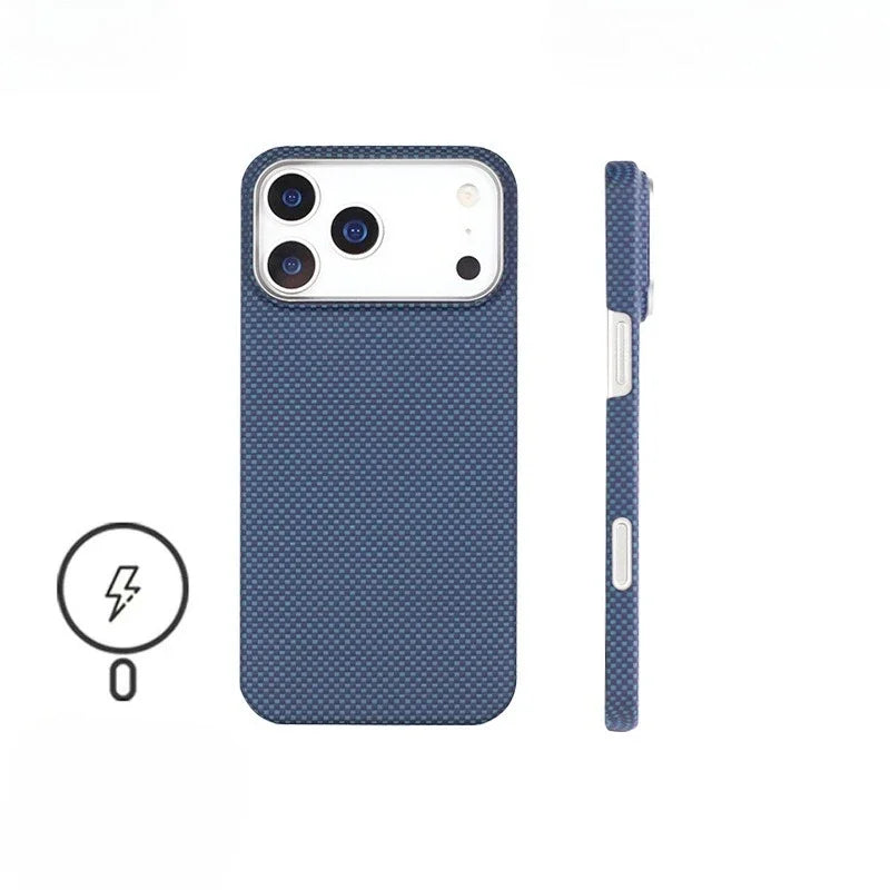 iPhone 17 Pro Max Aramid Fiber Case - Slim Military-Grade Protection blue Tidesmit