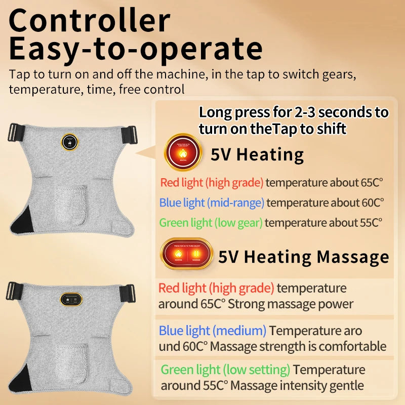 Hip Massager with Red Light Heat Vibration for Targeted Muscle Recovery Relaxation Treatment Tidesmit