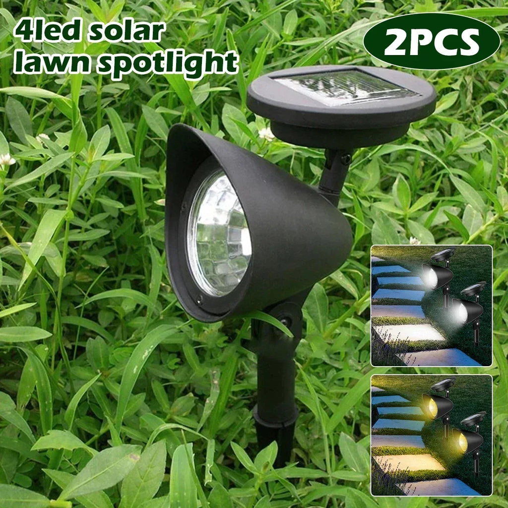 Solar 9 LED Ground Lights Outdoor, IP65 Waterproof Brightness Adjustable Spot Light for Garden Backyard Driveway Patio Decor