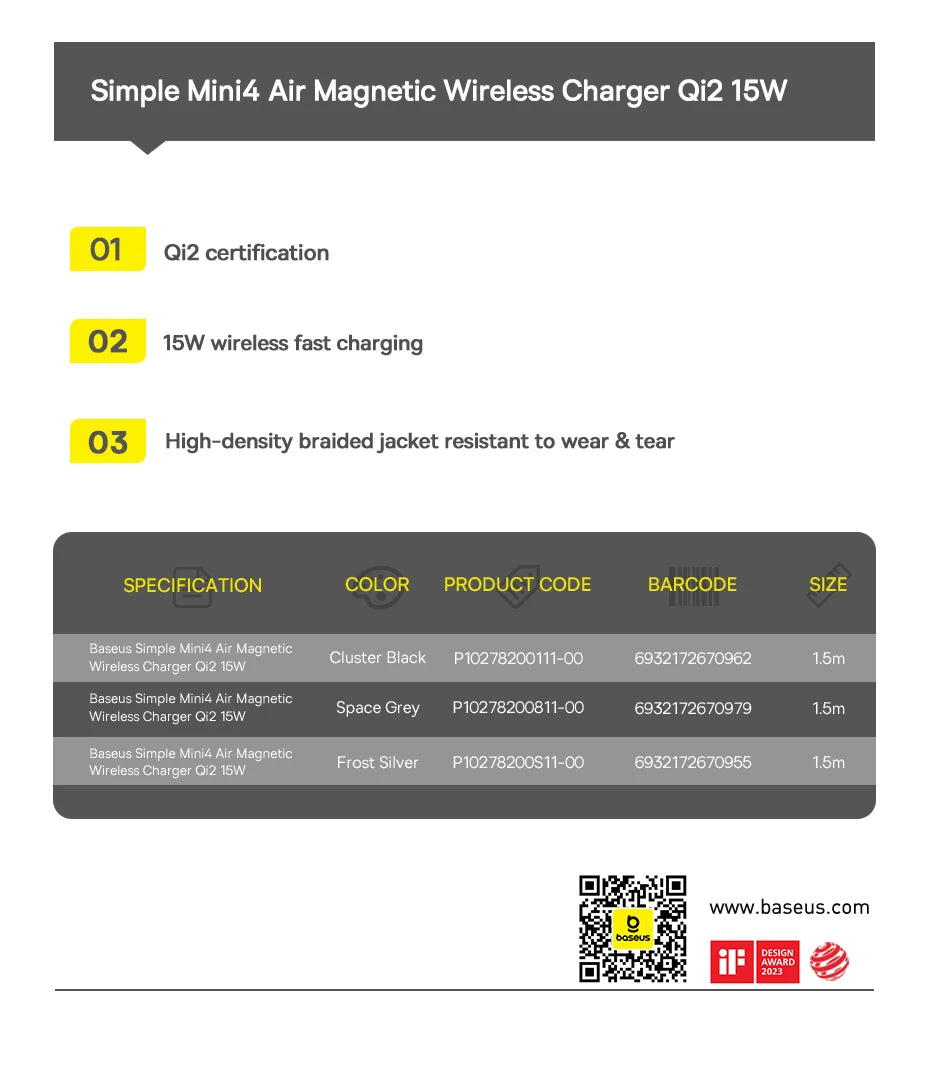 15W MagSafe Compatible Wireless Charger for iPhone 16 Series Tidesmit