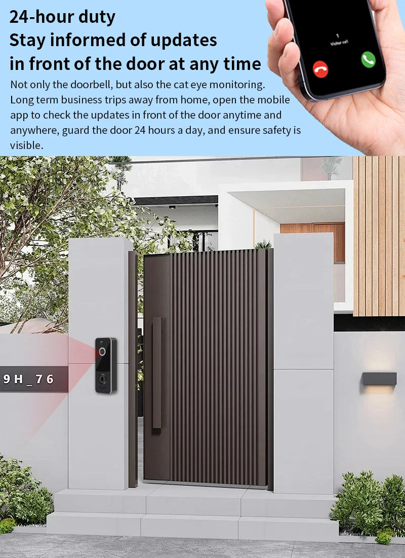 2.4G WIFI Video Doorbell 1080P TTLOCK Outdoor Security Protection Wireless infrared night vision Intercom Camera Ringing Bell
