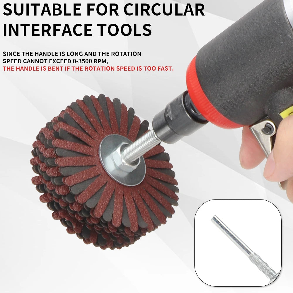 80x6mm Abrasive Cloth Flap Wheel Sanding Star for Woodworking Root Carving Furniture Polishing Rust Removal Grinding Wheel Head