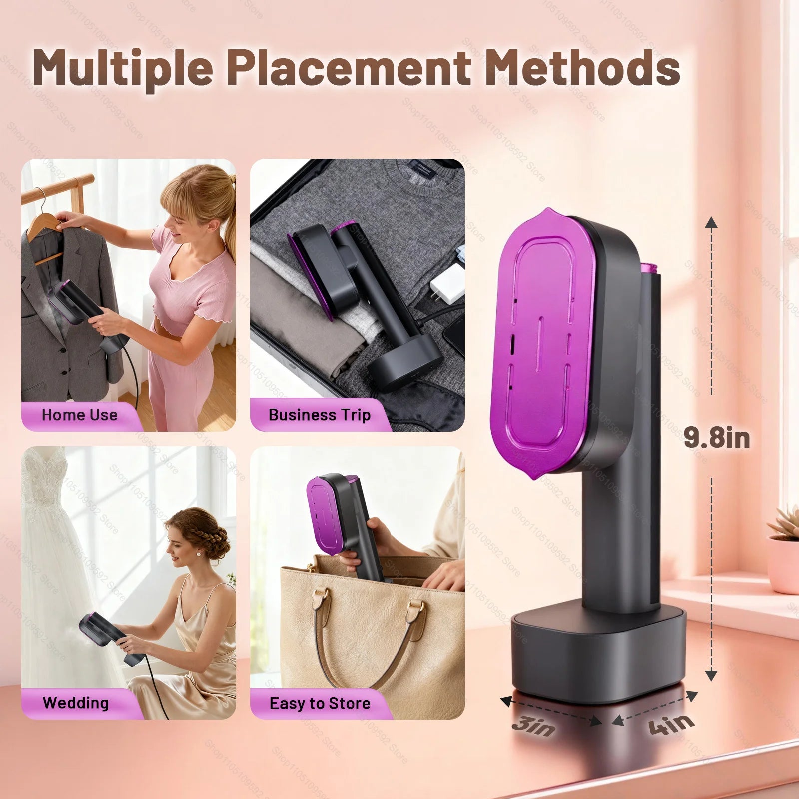 Tidesmit portable mini handheld garment steamer for travel showing compact design and fast heating steam iron nozzle