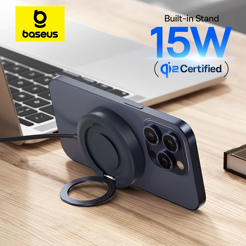 Magnetic Wireless Charger for iPhone 16 15 | MagSafe Compatible Stand Tidesmit