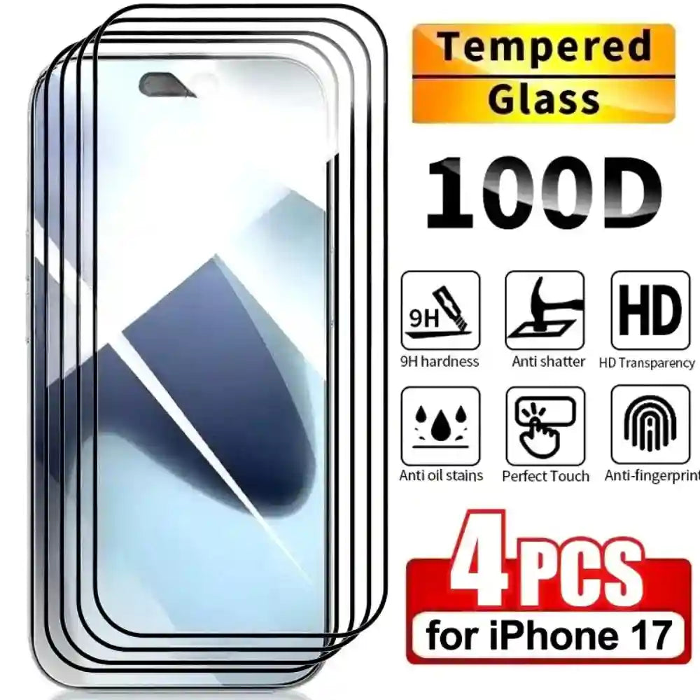 iPhone Tempered Glass Screen Protector - Full Coverage 4 Pack by Tidesmit AE 4 pieces High Definition Tidesmit
