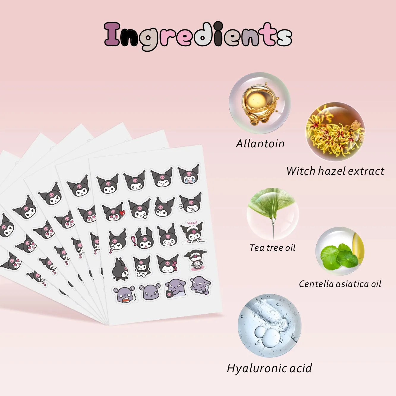 100PCS hello kitty Acne patches, facial acne patches, hydrogel acne removal patches, concealer