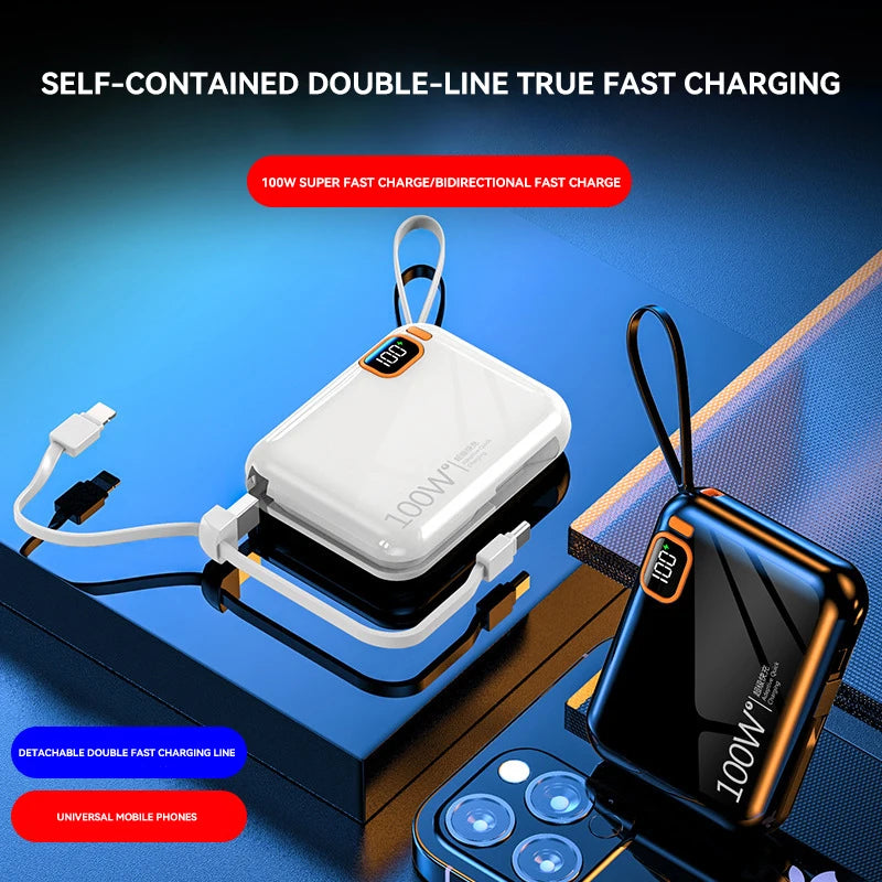 Tidesmit 50000mAh Fast Charging Power Bank with Detachable Cable Tidesmit