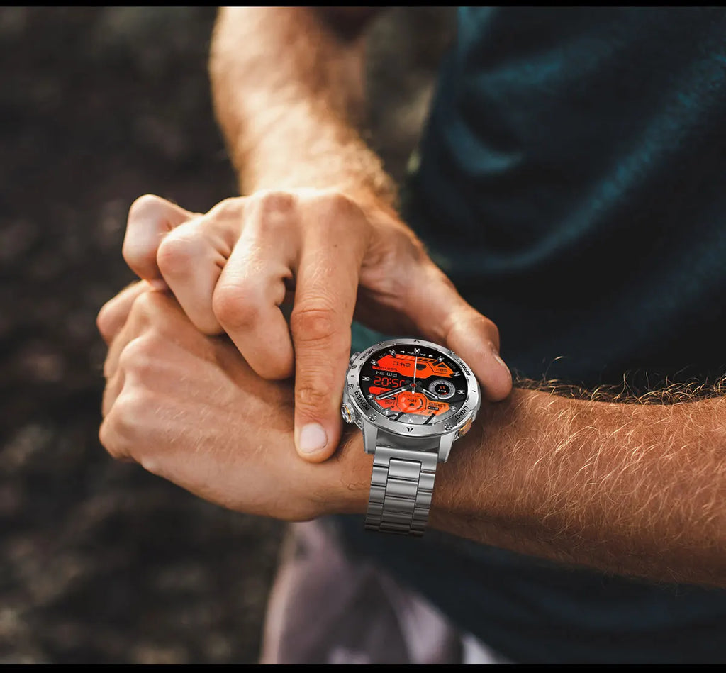 2026 New Military Smart Watch 1000Mah Battery Fitness Tracking 10ATM Waterproof Tactics Sport Flashlight call Bracelet For Men