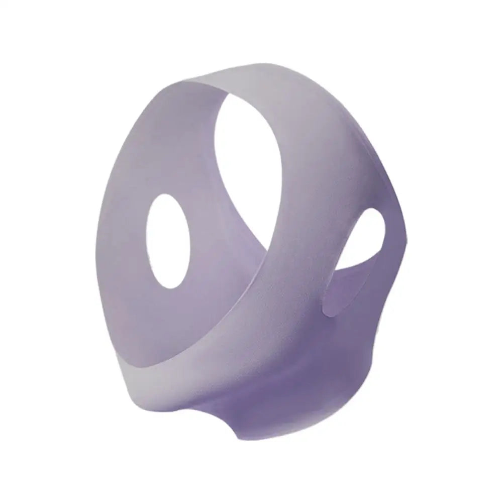 Light purple, flexible V-line face shaper mask with ear cutouts, made of smooth, contoured material.