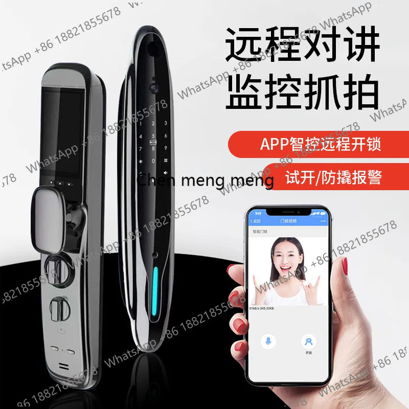 Video intercom smart, home anti-theft electronic door lock with surveillance camera password lock fully automatic