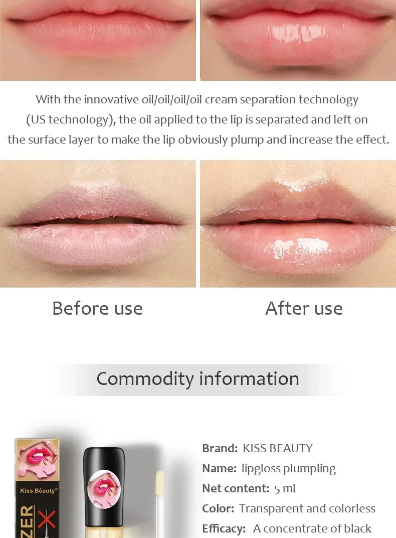 Plumping Lip Gloss Oil - Hydrating Lip Serum for Fuller Lips Lip Care Tidesmit