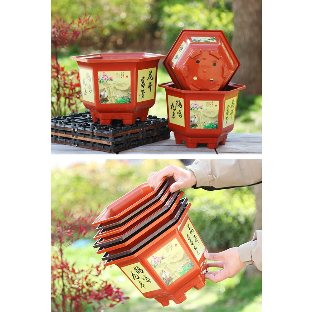 Durable Plastic Flower Pot Thickened Resin Potted Bonsai Garden Supplies Large-diameter Hydroponic Planter