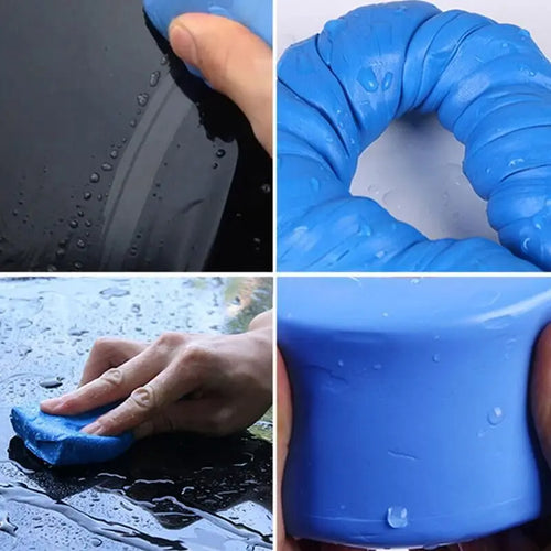 SEAMETAL car clay cleaning bar set in side view, a plastic-free shampoo bar alternative for auto detailing and polishing.