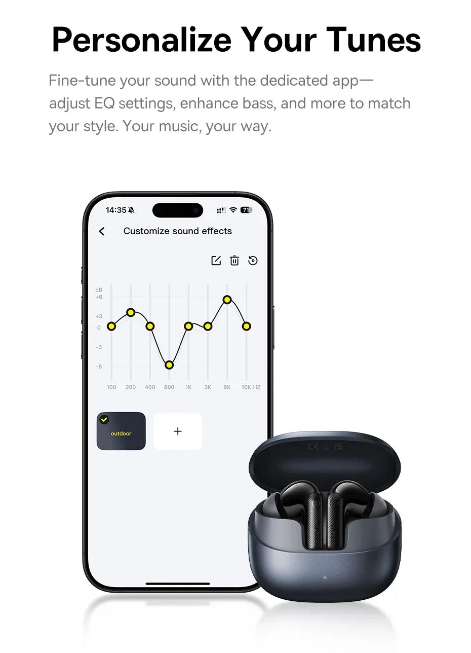 Baseus EP10 Pro ANC Earbuds Wireless Bluetooth 6.0 Earphones 50dB Realtime Adaptive Headphones 6 Mic Hi-Res LDAC IP55 Ear buds Tidesmit