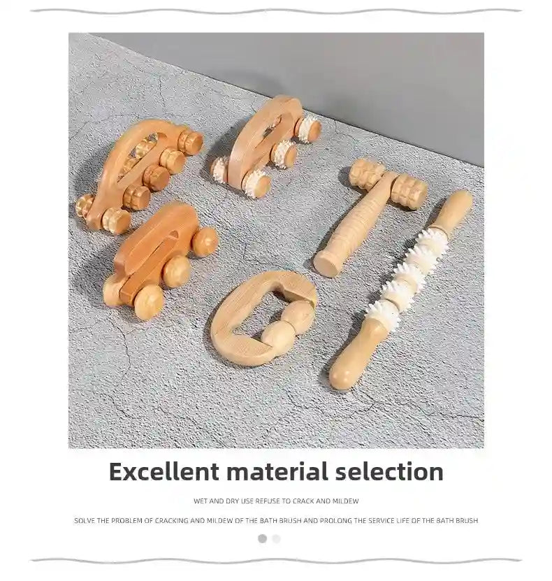 Wooden Massage Roller for Deep Tissue Muscle Relief - Tidesmit Massage Roller Tidesmit