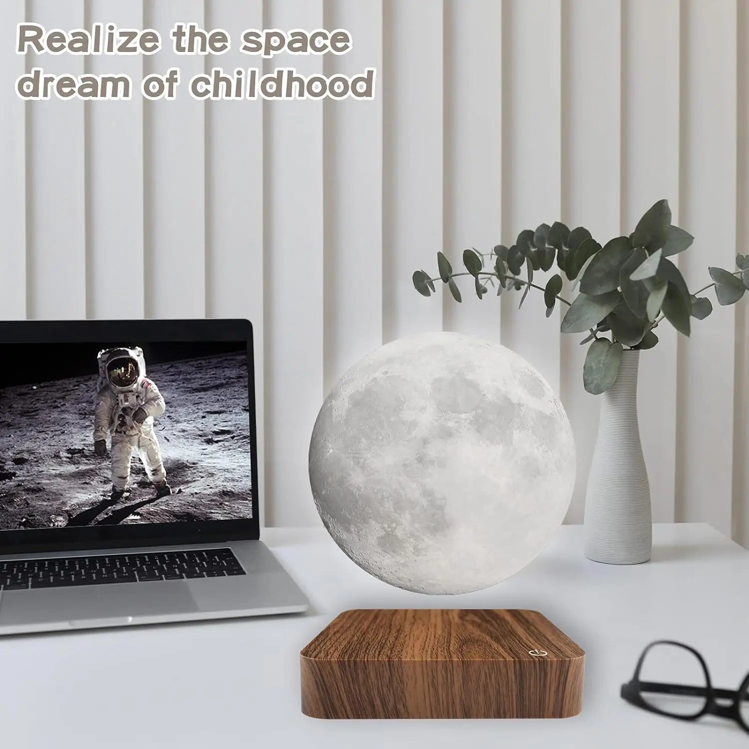 Levitating Moon Lamp | 3D Magnetic Floating LED Light by Tidesmit Tidesmit