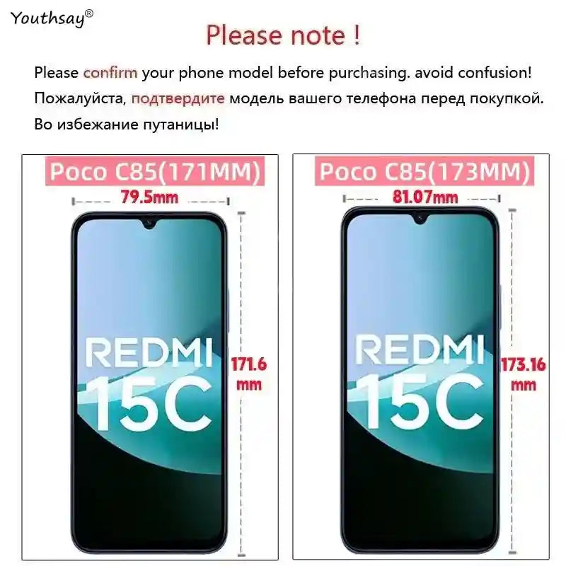 Poco C85 Screen Protector: 9H Tempered Glass & Lens Film Kit AE Tidesmit